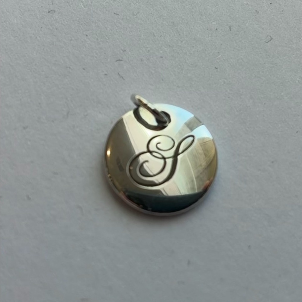 Tiffany & Co. Sterling Silver Round “S” Initial Pendant - Picture 4 of 5